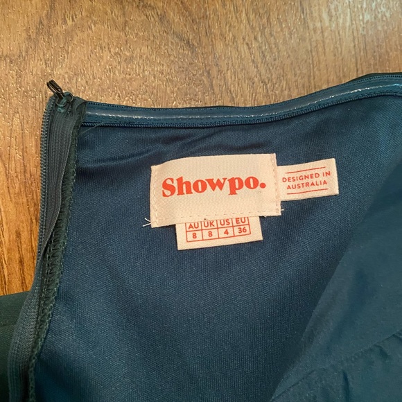 Green high low formal dress showpo sweetheart neck line strapless - Picture 2 of 6